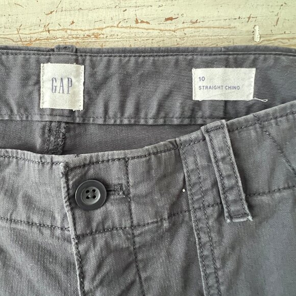 Gap Straight Chino Cropped Ankle Pants, Blue, Button Fly, Size 10, EC! - Picture 4 of 10